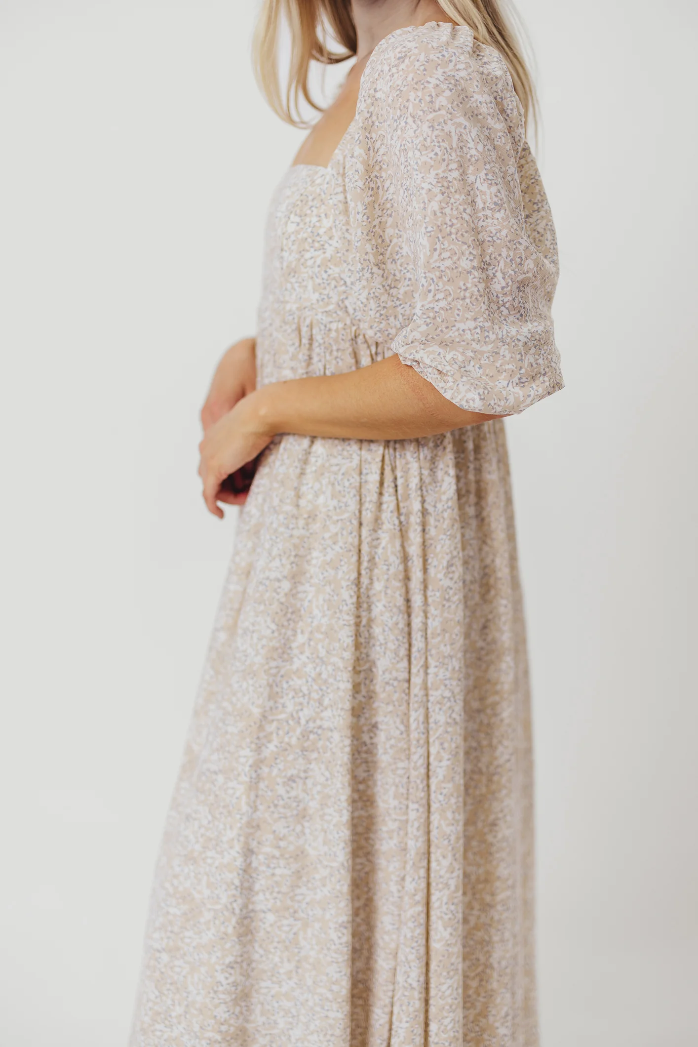 Mona 'Love Story' Maxi Dress in Beige - Bump Friendly and Inclusive Sizing - Image 26