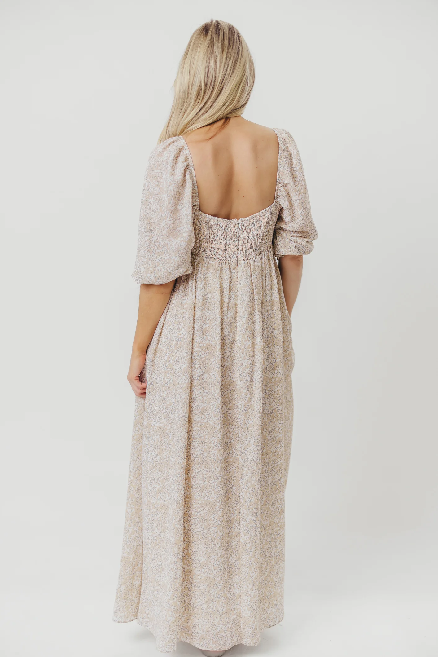 Mona 'Love Story' Maxi Dress in Beige - Bump Friendly and Inclusive Sizing - Image 27