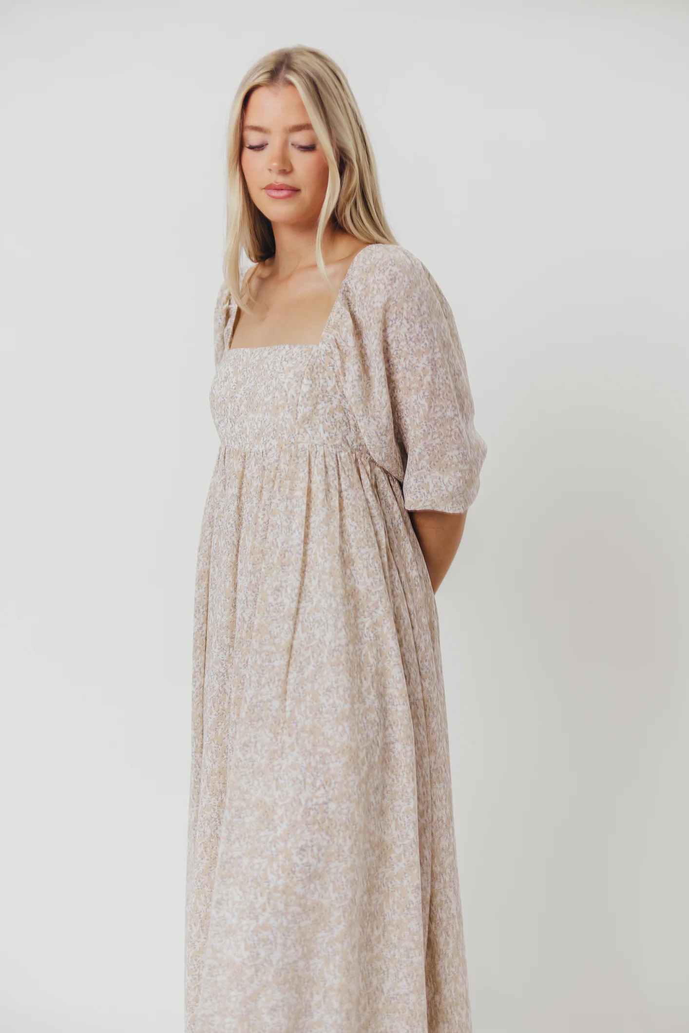 Mona 'Love Story' Maxi Dress in Beige - Bump Friendly and Inclusive Sizing - Image 29