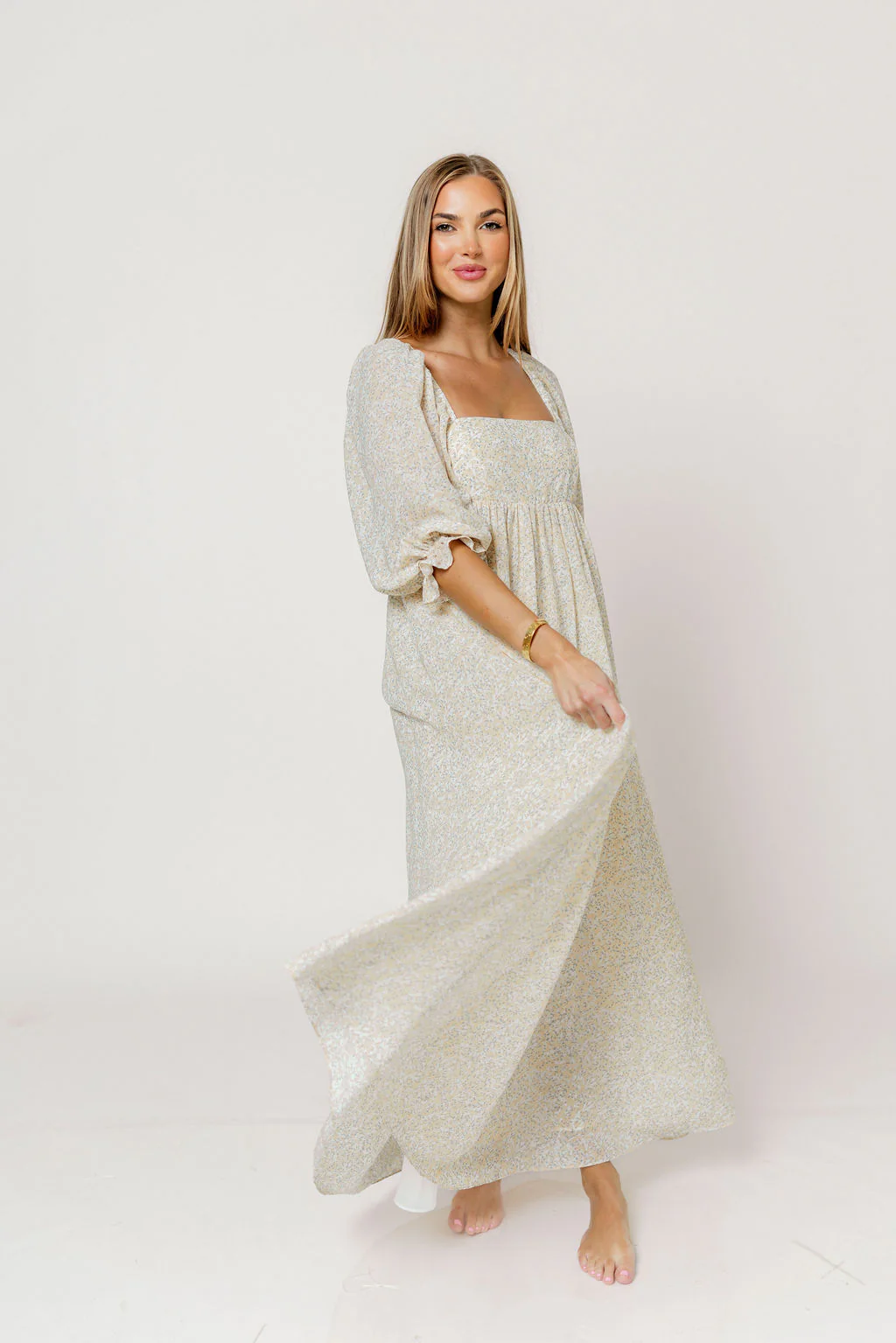 Mona 'Love Story' Maxi Dress in Beige - Bump Friendly and Inclusive Sizing - Image 33
