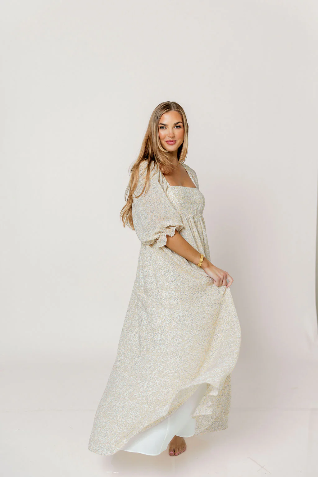 Mona 'Love Story' Maxi Dress in Beige - Bump Friendly and Inclusive Sizing - Image 37
