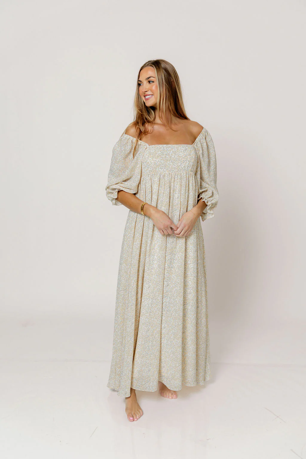 Mona 'Love Story' Maxi Dress in Beige - Bump Friendly and Inclusive Sizing - Image 39