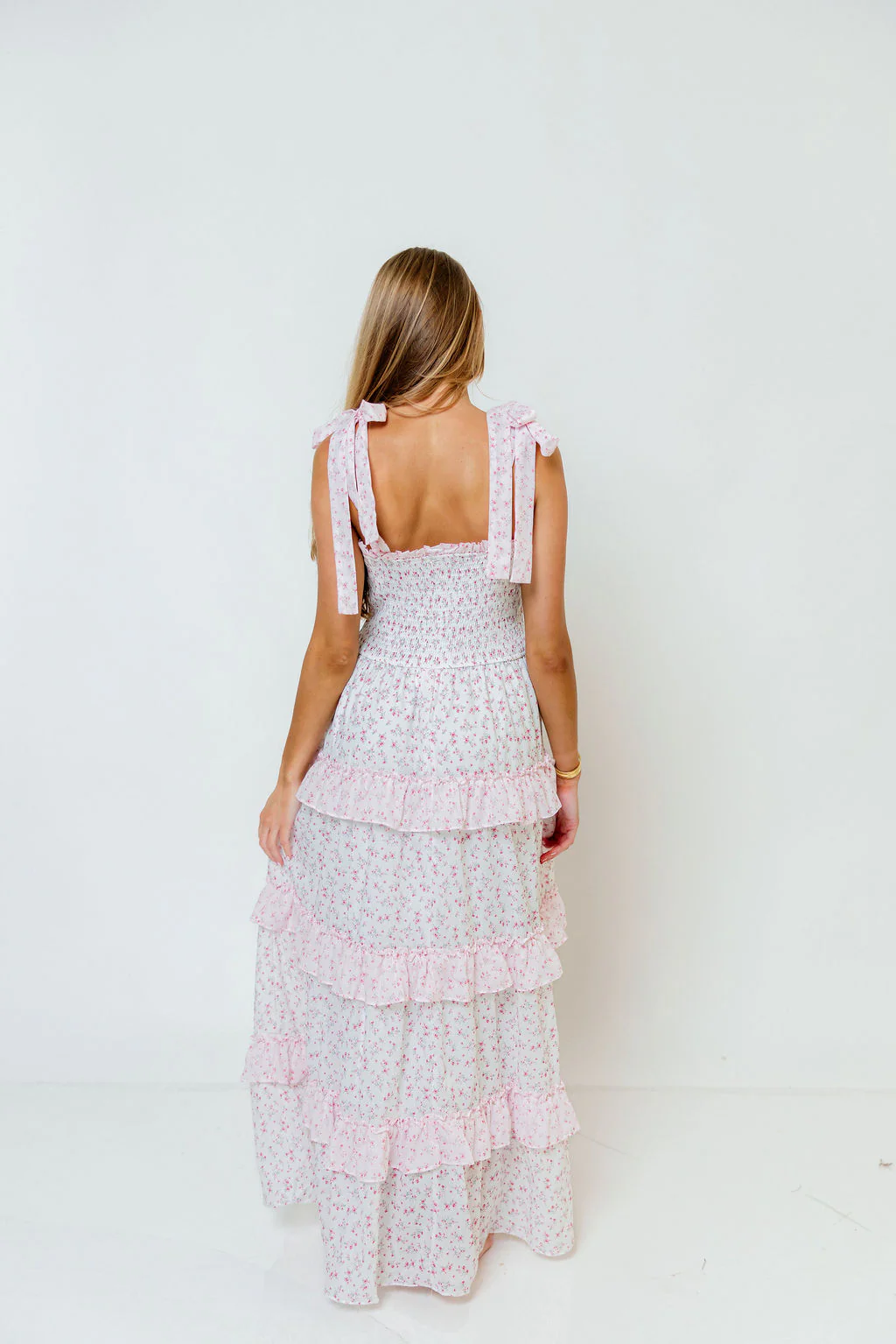 Lucy Ditsy Floral Maxi Dress in Light Pink - Image 8