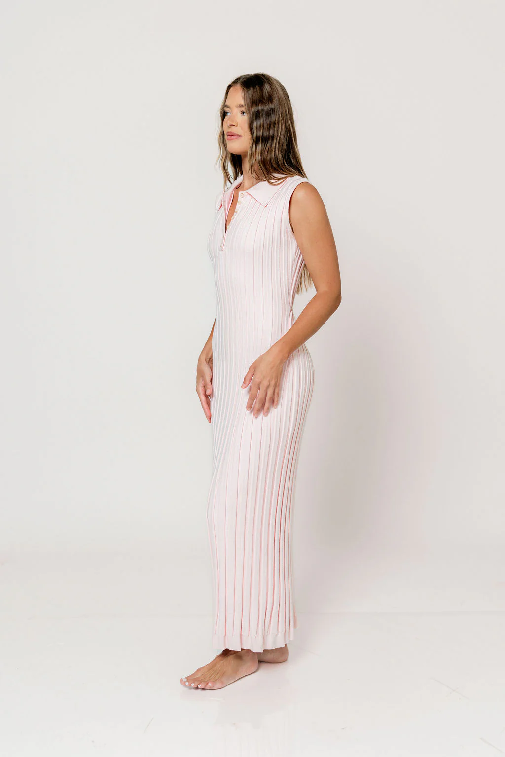 Lydia Maxi Dress in Pale Pink - Image 2