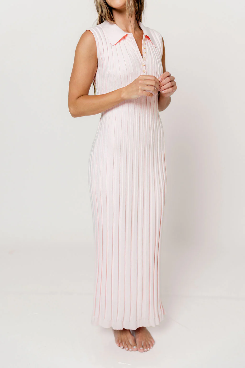 Lydia Maxi Dress in Pale Pink - Image 3