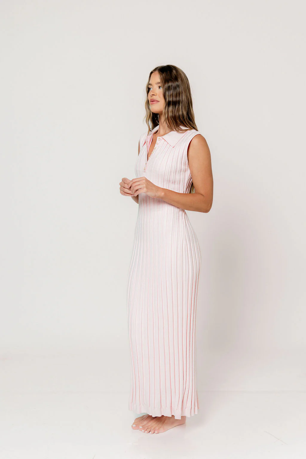 Lydia Maxi Dress in Pale Pink - Image 4