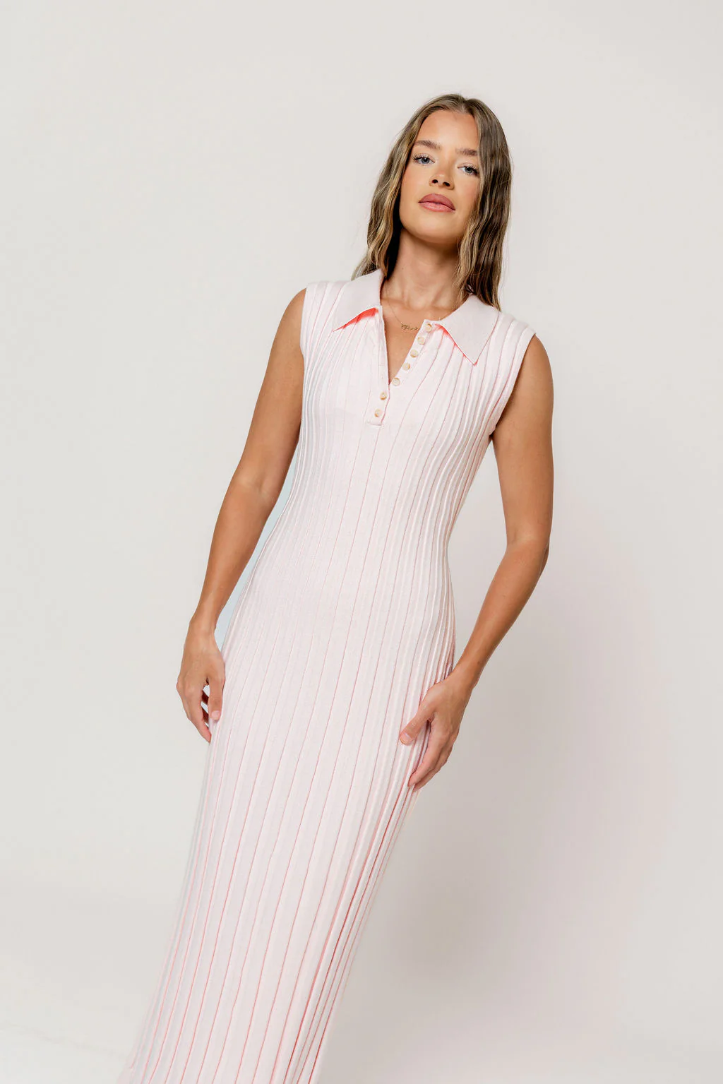 Lydia Maxi Dress in Pale Pink - Image 9
