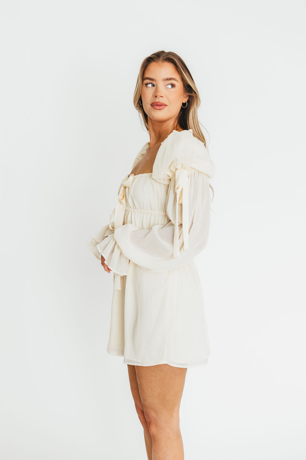 Macbeth Mini Dress in Cream - Image 14