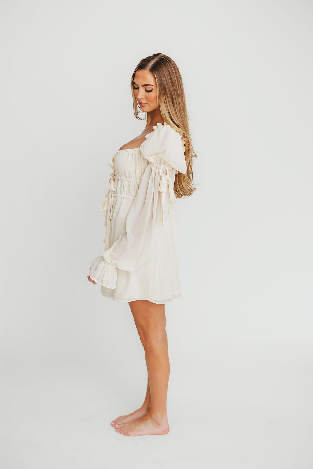 Macbeth Mini Dress in Cream - Image 4