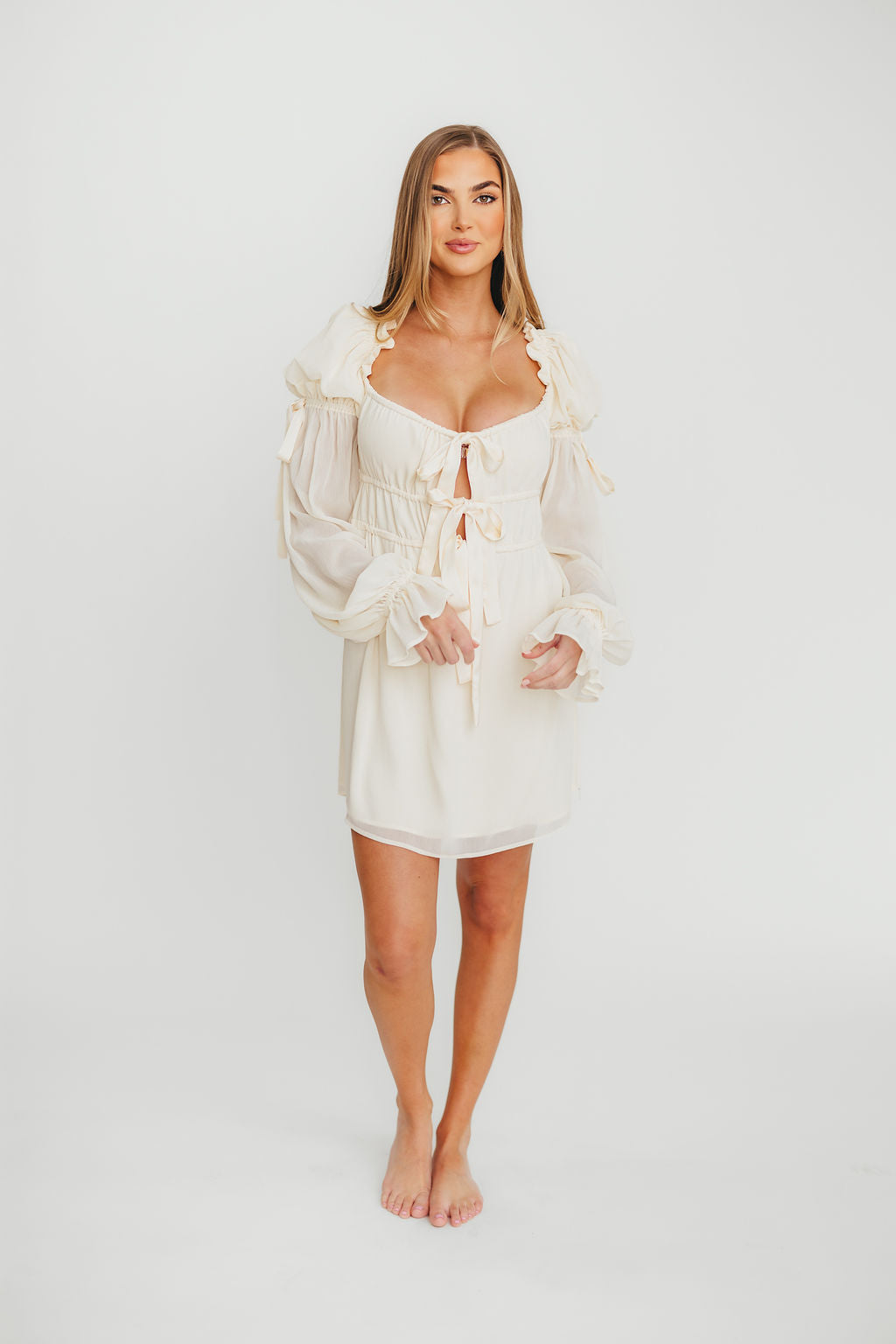 Macbeth Mini Dress in Cream - Image 6