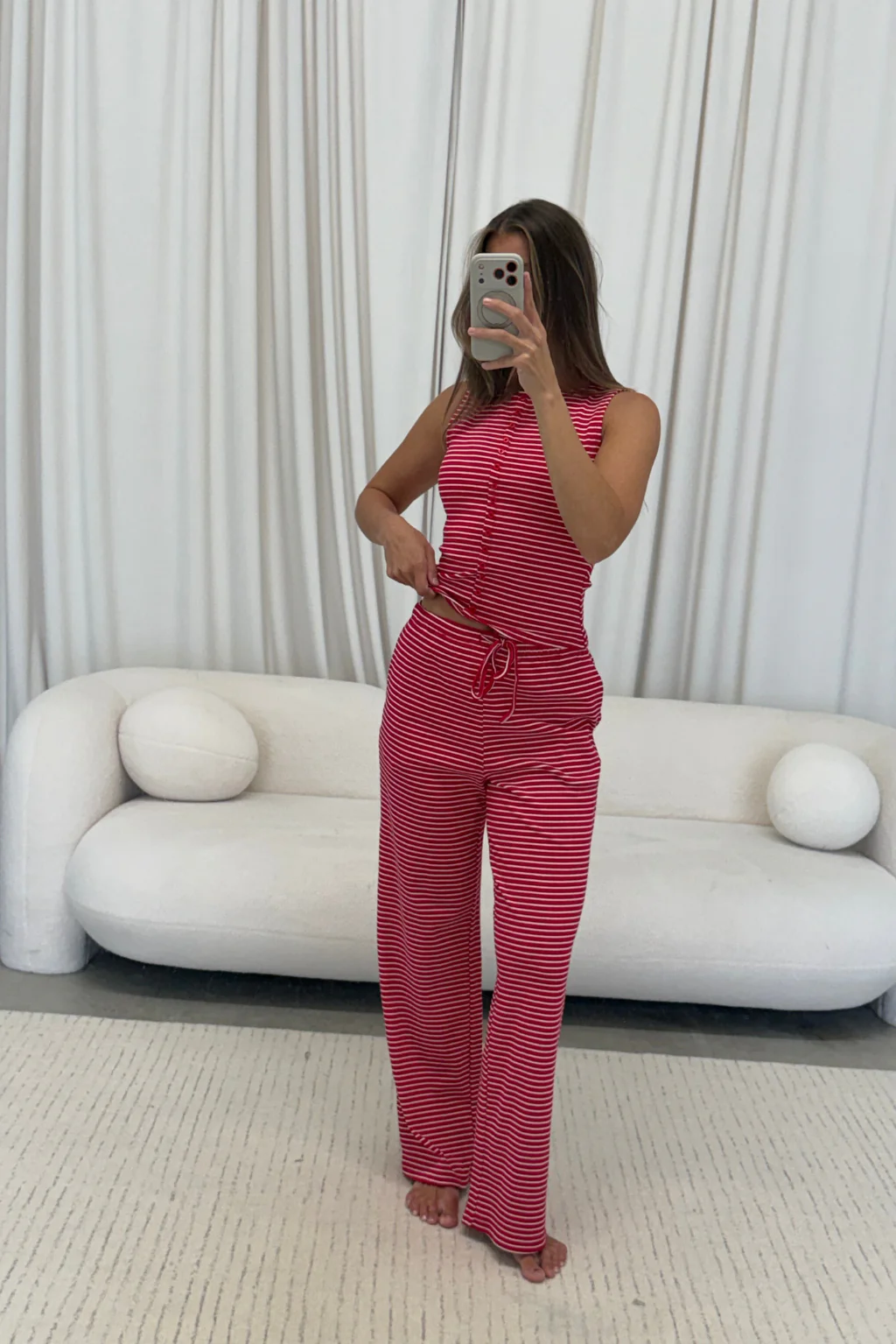 Mags Striped Set in Red