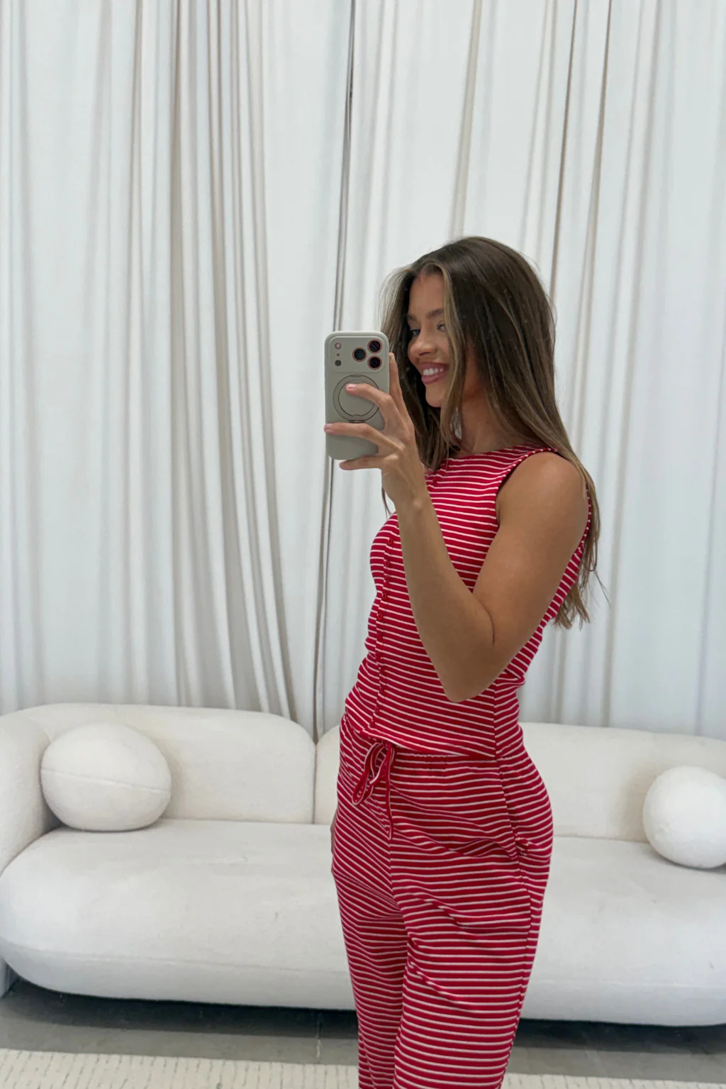 Mags Striped Set in Red - Image 4