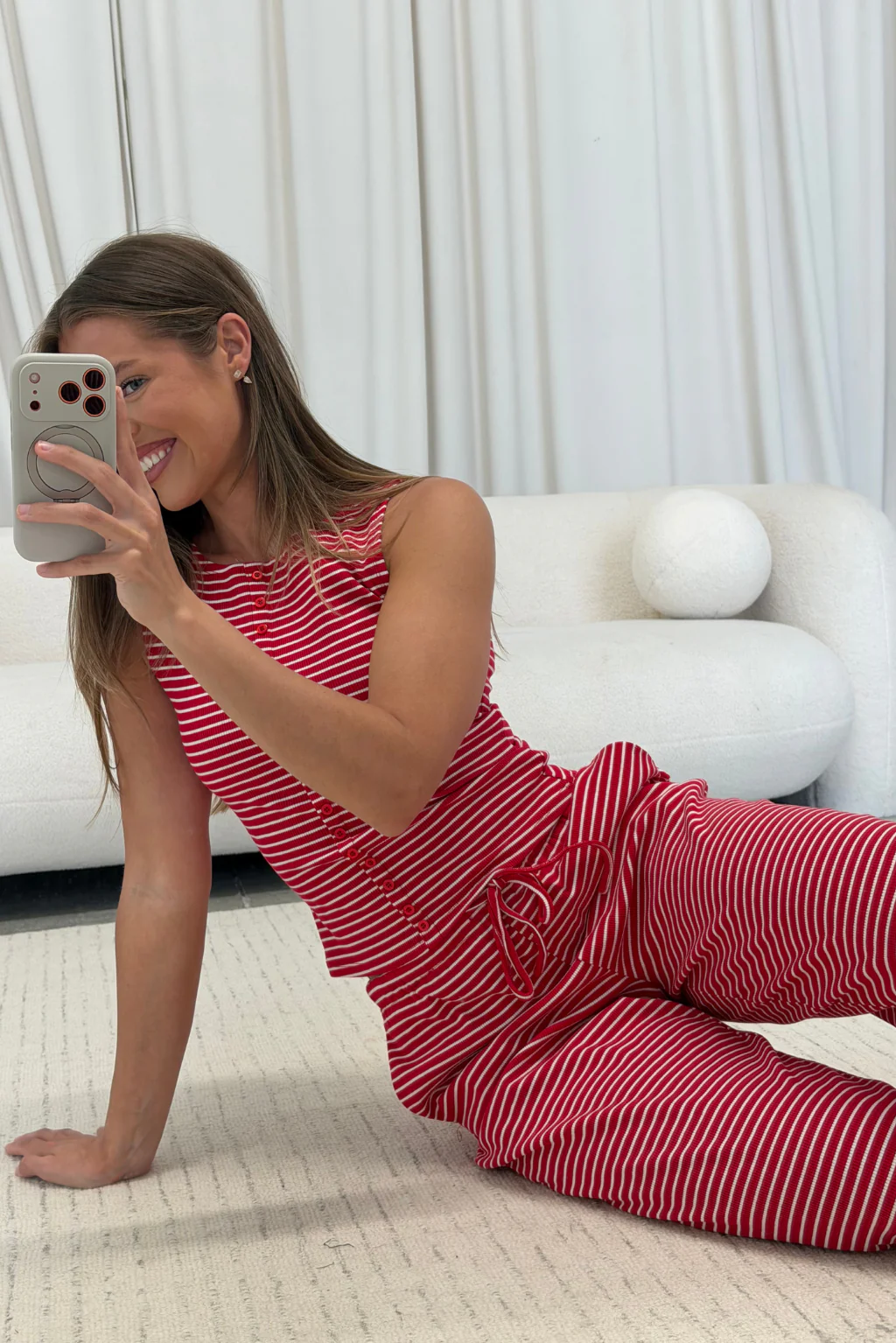 Mags Striped Set in Red - Image 6