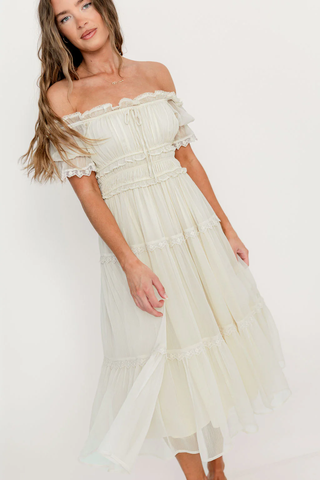 Marla Maxi Dress in Butter Cream - See Selfie Photo for True Color - Image 7