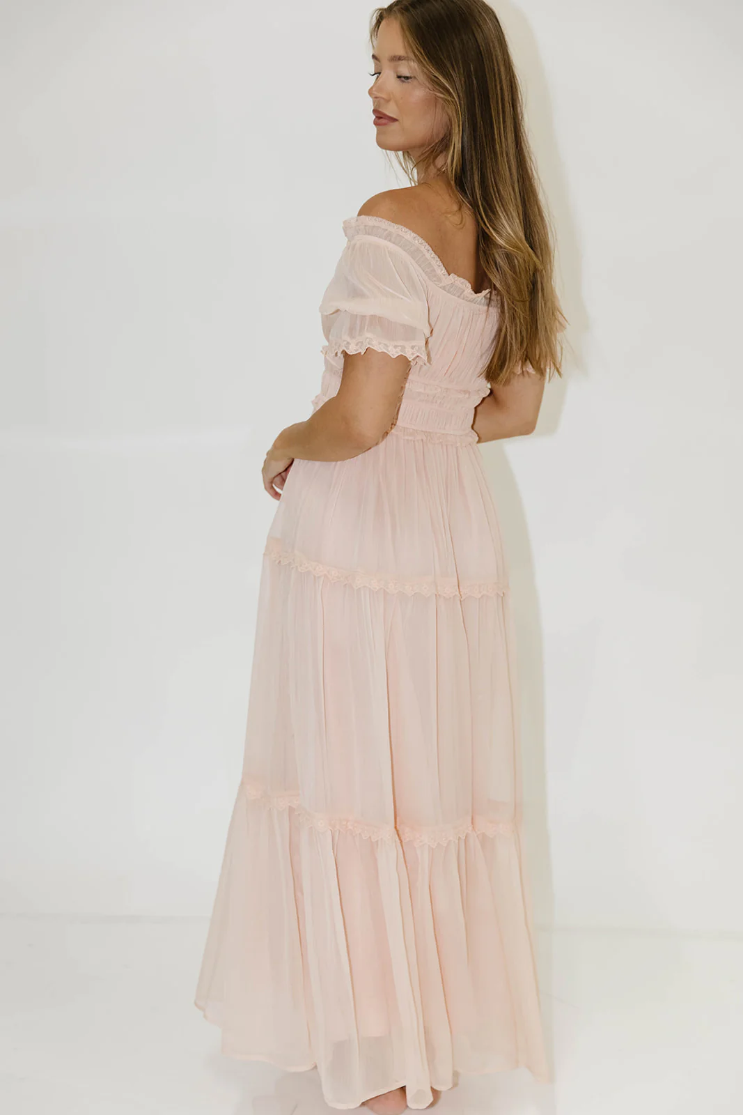 Marla Maxi Dress in Peach Pink - Image 6