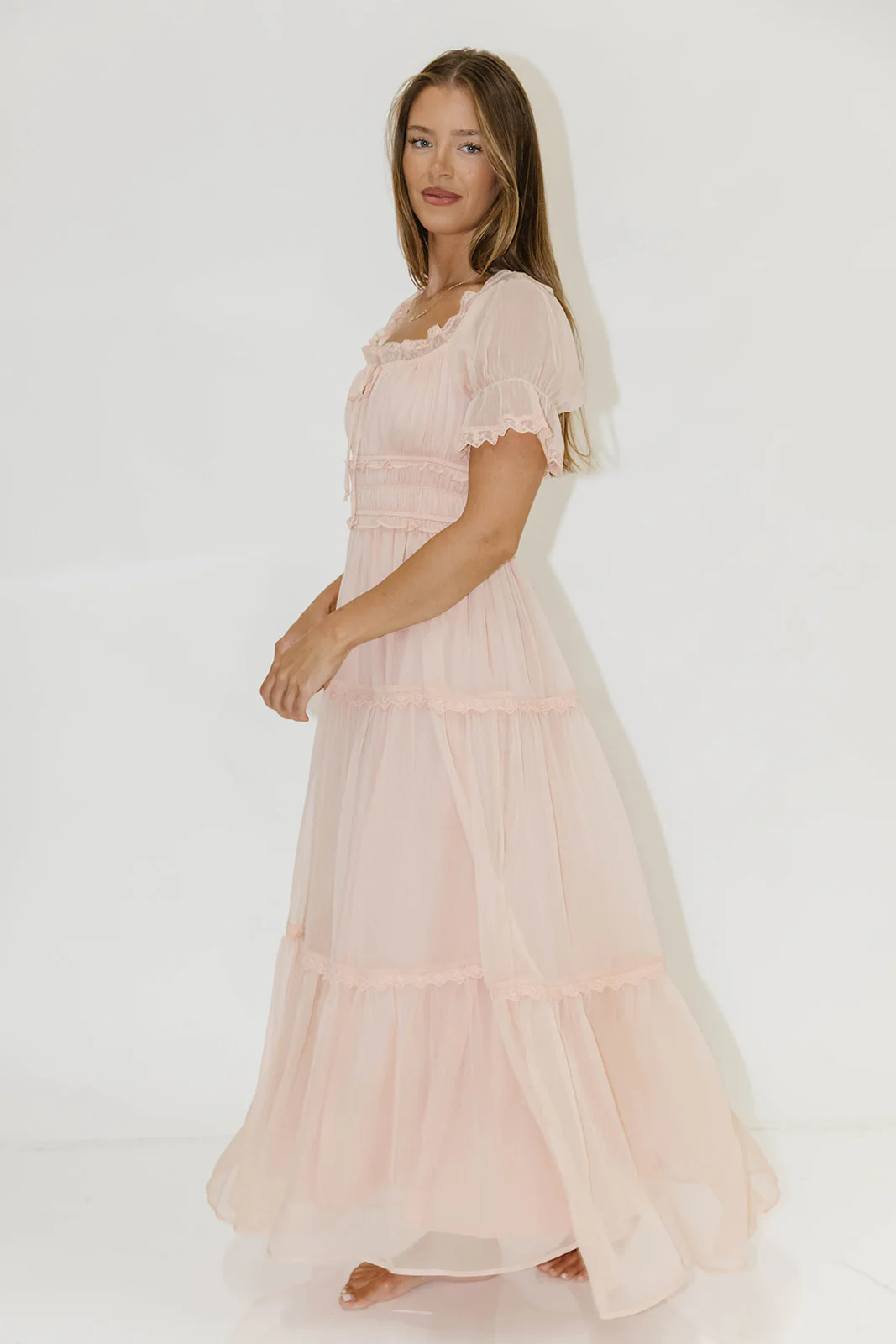 Marla Maxi Dress in Peach Pink - Image 9