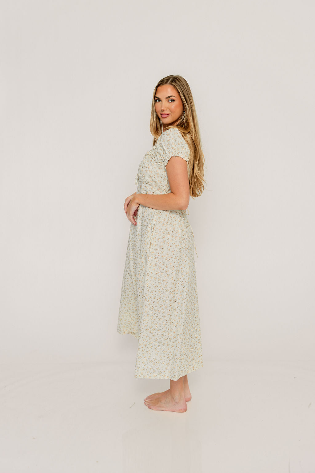 Marley Midi Dress in Cream - Image 4