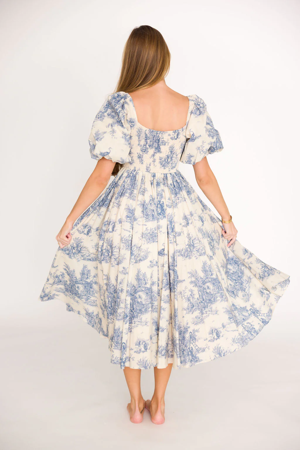 Mary Elizabeth Midi Dress in Blue - Image 12