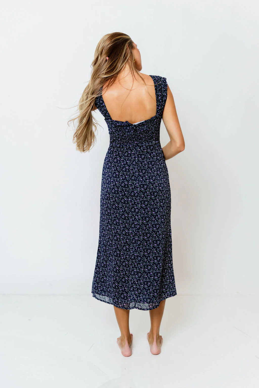Maude Floral Maxi Dress in Navy - Image 4