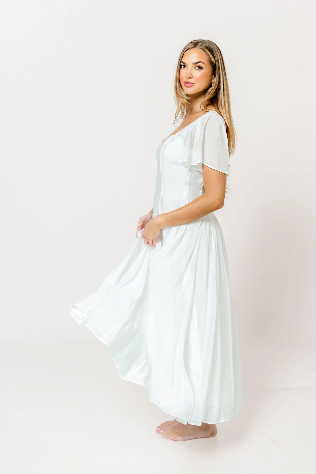 Meret Maxi Dress in Off-White - Image 3