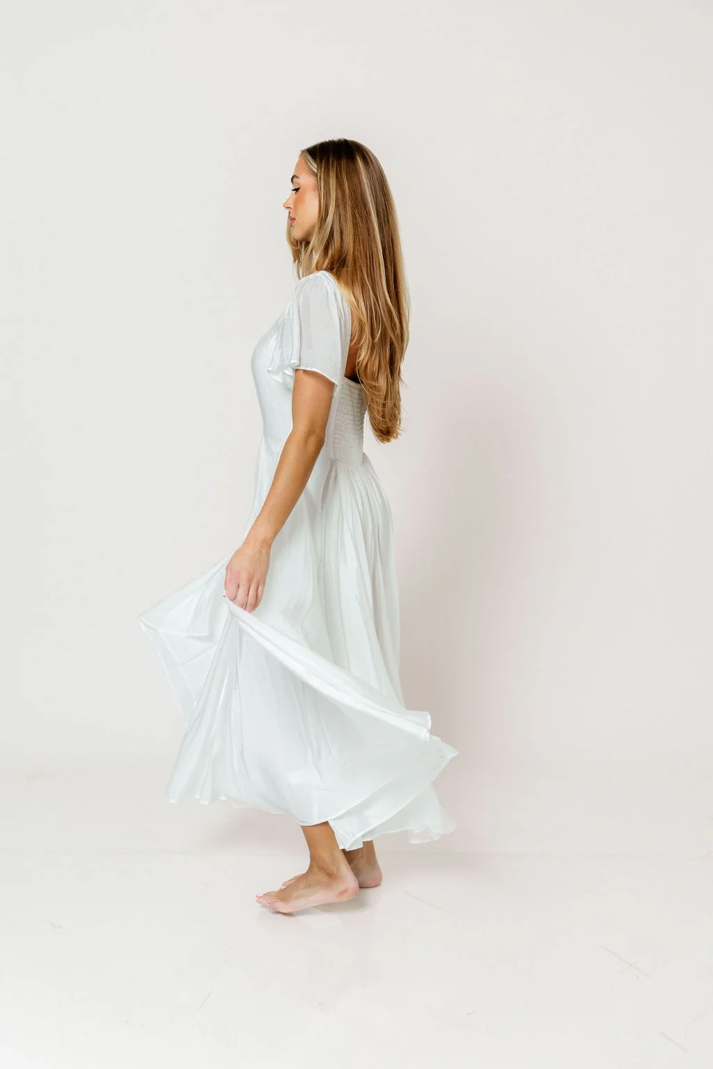Meret Maxi Dress in Off-White - Image 9