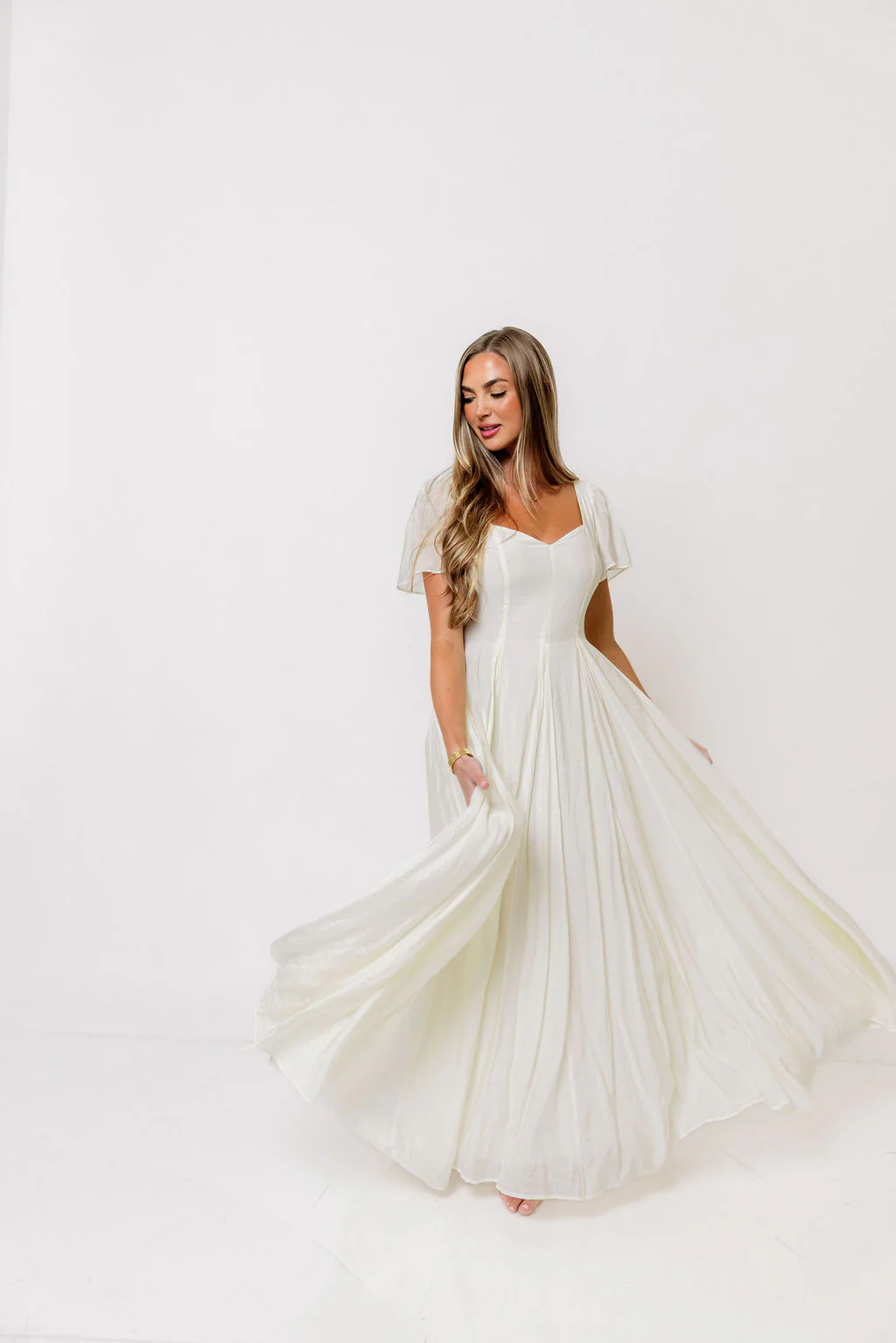 Meret Longline Maxi Dress in Ivory *7/14 PRE-ORDER*