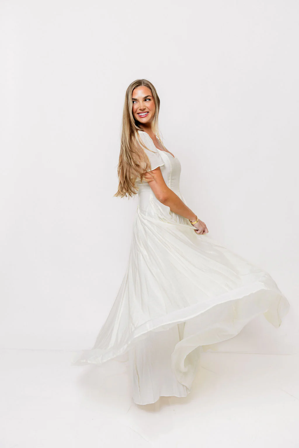 Meret Longline Maxi Dress in Ivory *7/14 PRE-ORDER* - Image 10
