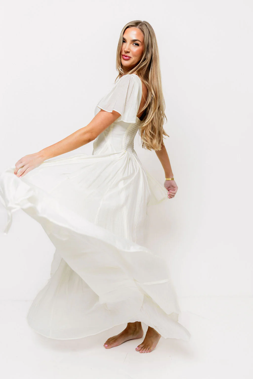 Meret Longline Maxi Dress in Ivory *7/14 PRE-ORDER* - Image 11
