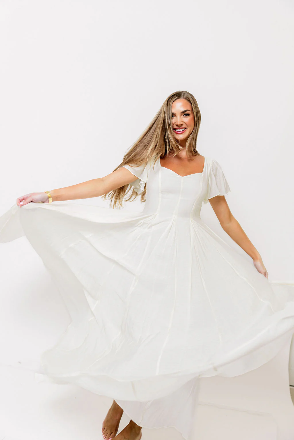 Meret Longline Maxi Dress in Ivory *7/14 PRE-ORDER* - Image 2