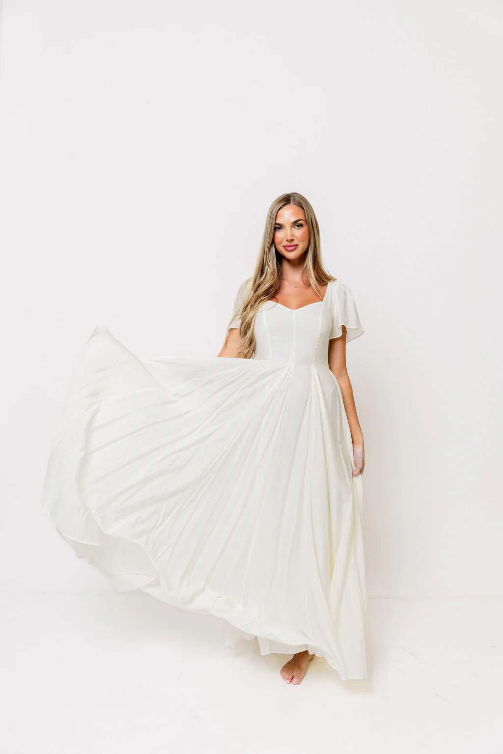 Meret Longline Maxi Dress in Ivory *7/14 PRE-ORDER* - Image 3