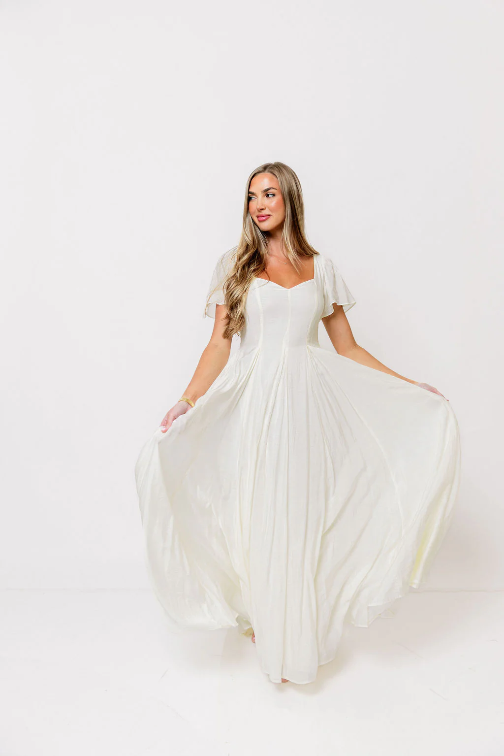 Meret Longline Maxi Dress in Ivory *7/14 PRE-ORDER* - Image 4