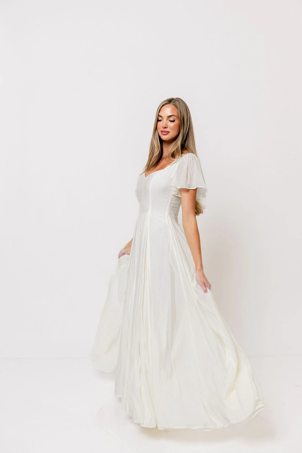 Meret Longline Maxi Dress in Ivory *7/14 PRE-ORDER* - Image 7