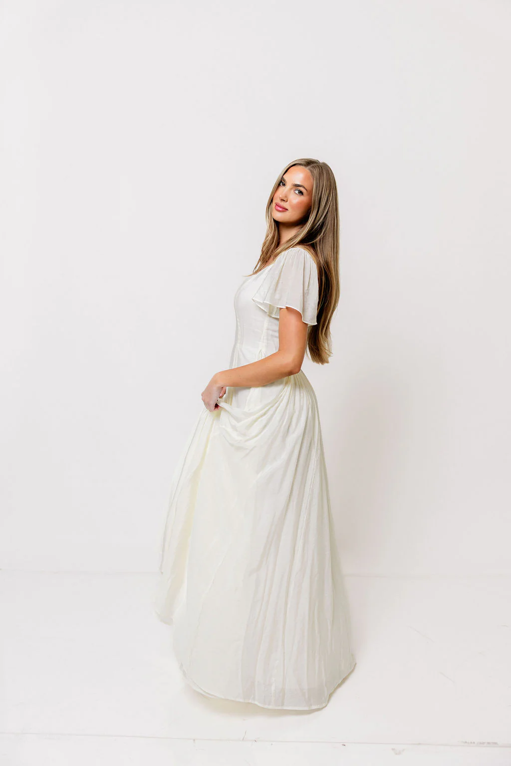 Meret Longline Maxi Dress in Ivory *7/14 PRE-ORDER* - Image 8