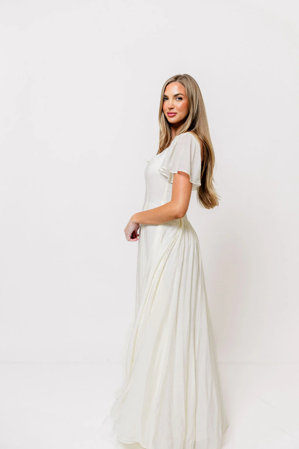 Meret Longline Maxi Dress in Ivory *7/14 PRE-ORDER* - Image 9