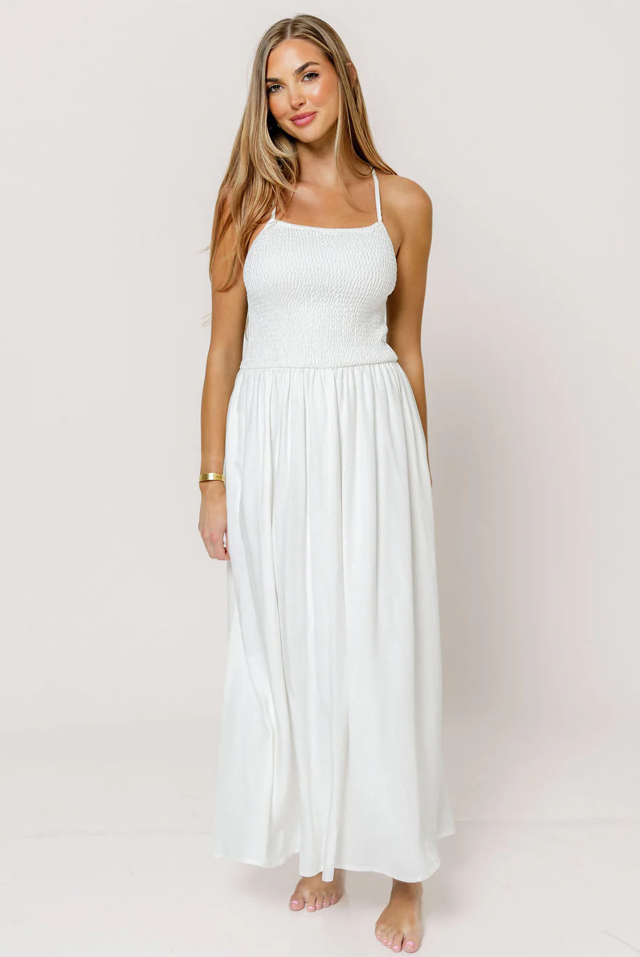 Karson Midi Dress in Off White