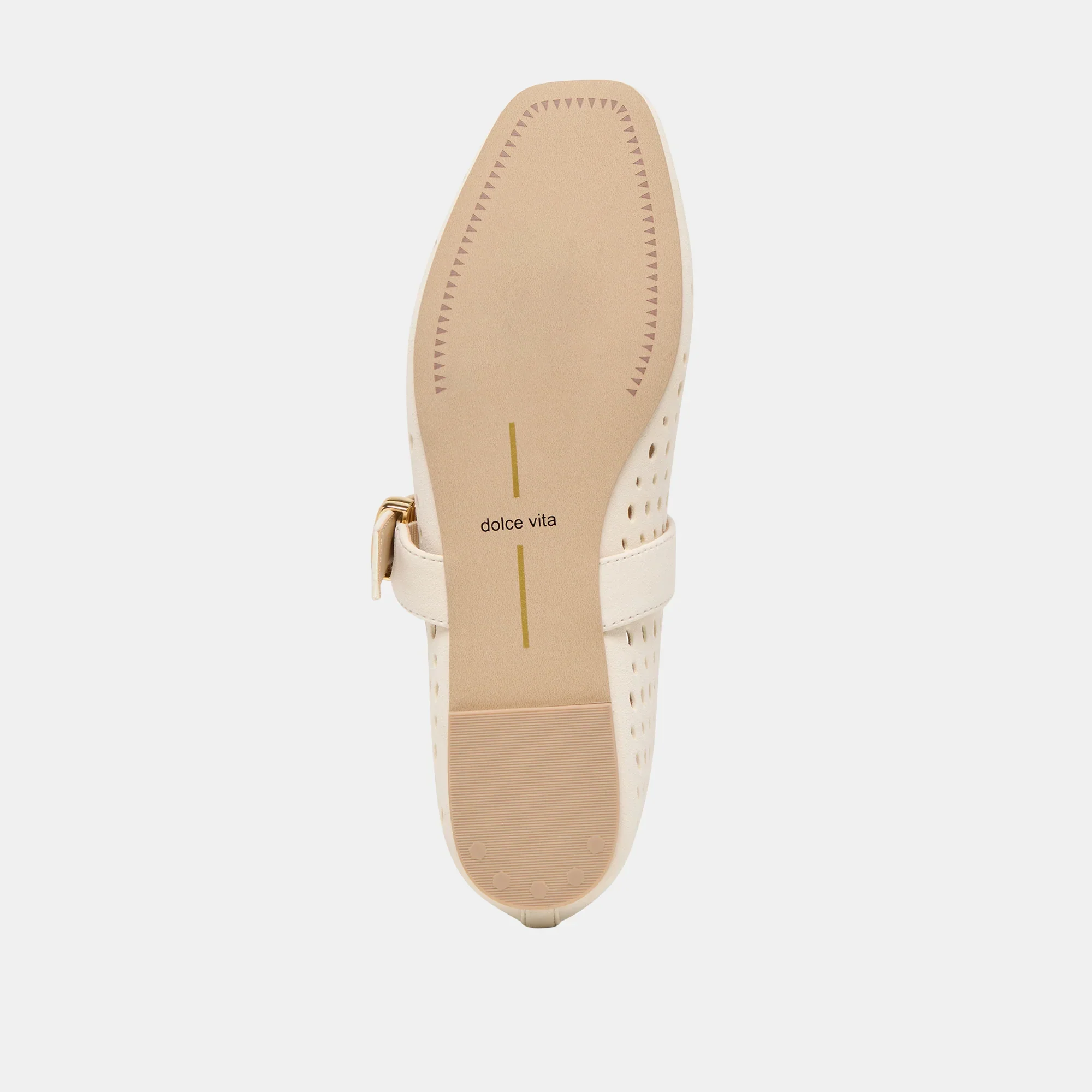 Mikel Ballet Flats in Creme Perforated Suede - Image 14
