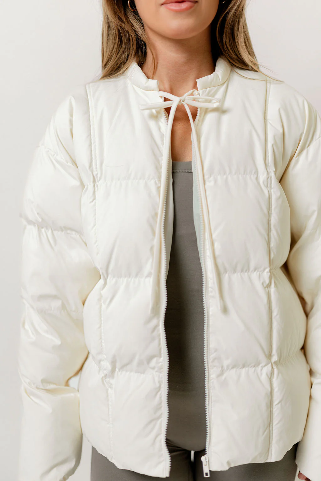 Mila Puffer Jacket in Cream *Final Sale* - Image 2