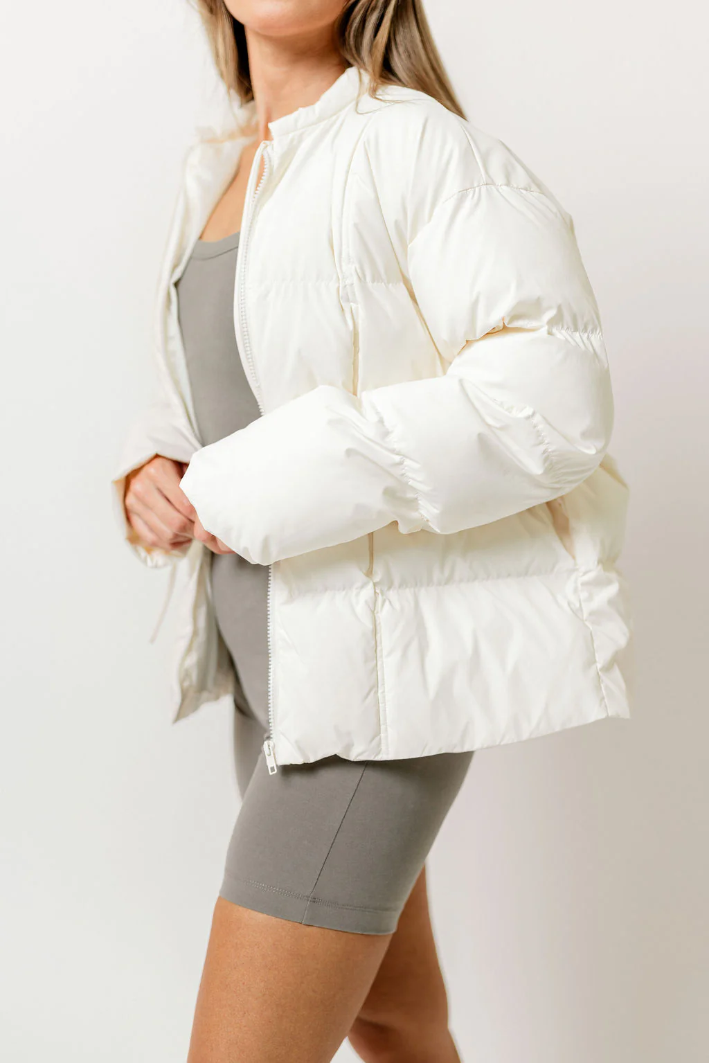 Mila Puffer Jacket in Cream *Final Sale* - Image 5