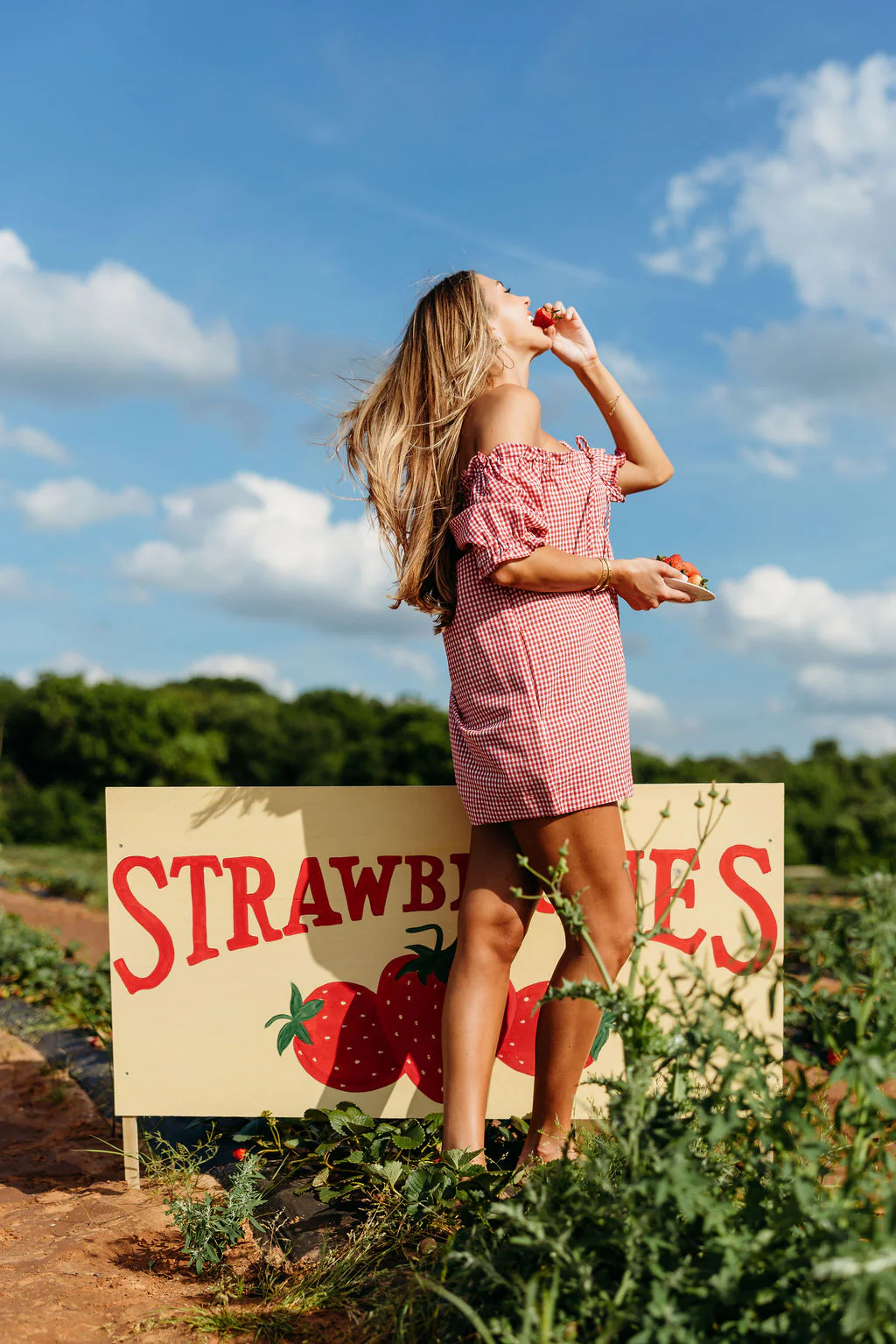 Miley Gingham Romper in Red/White - Image 14