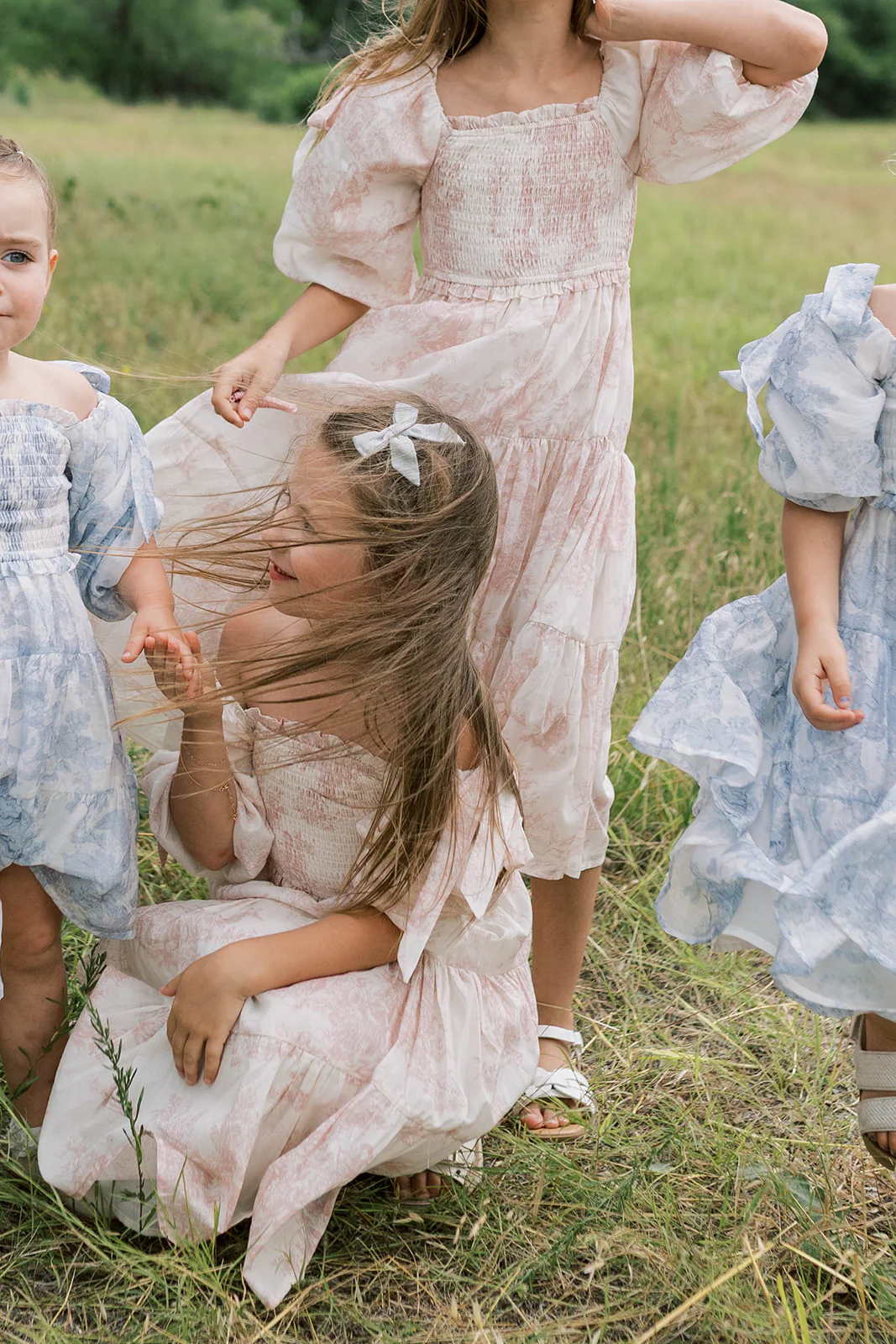 Mini Elena Kids' Dress in Blue Floral - Image 12