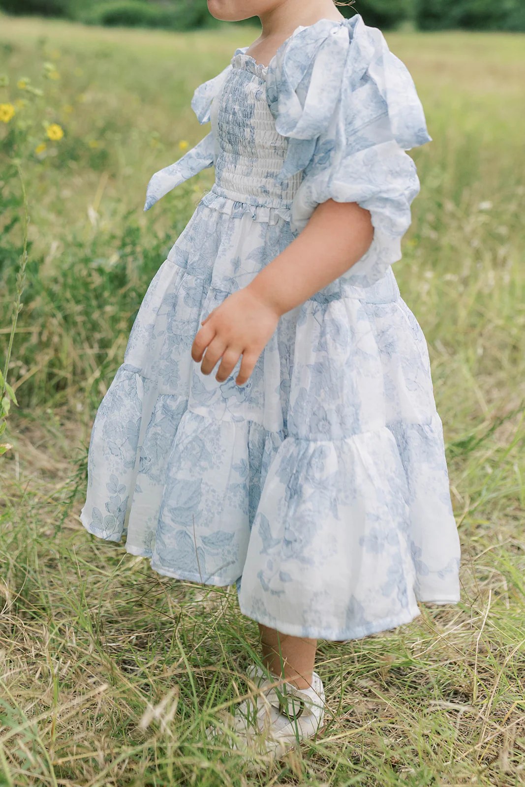 Mini Elena Kids' Dress in Blue Floral - Image 15