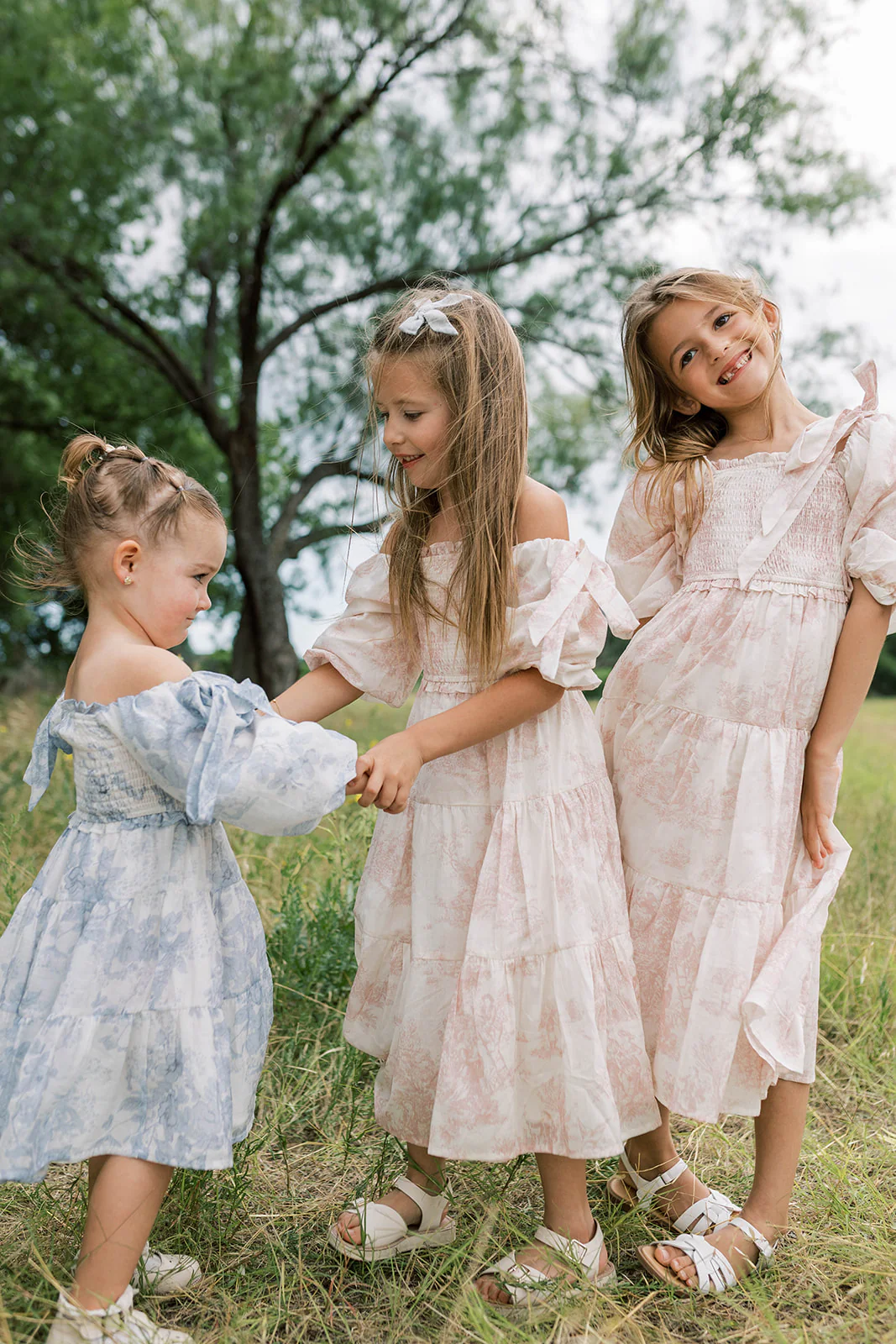 Mini Elena Kids Dress in Pink Toile - Image 16