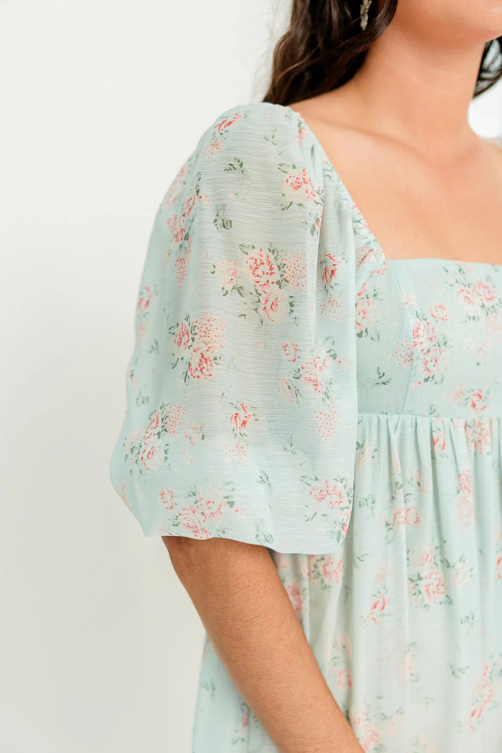 Mona Maxi Dress in Mint/Pink Floral - Bump Friendly - Image 14