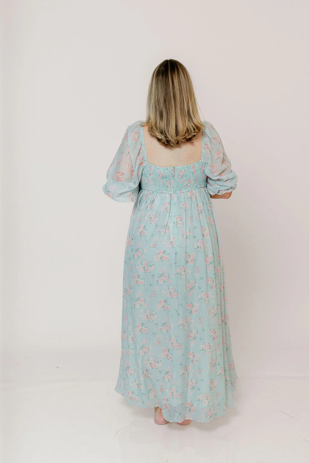 Mona Maxi Dress in Mint/Pink Floral - Bump Friendly - Image 20