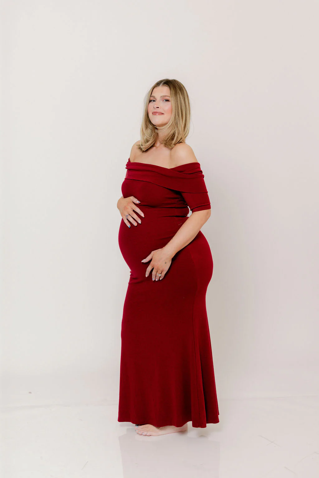 Monroe Half Sleeve Maxi Dress in Red - Bump Friendly *Final Sale* - Image 26