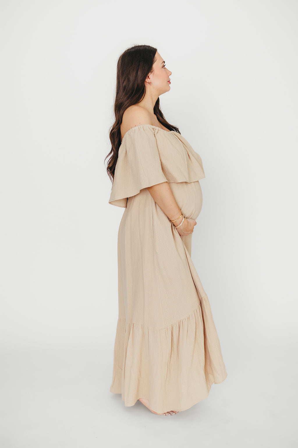 Josie 100% Cotton Maxi Dress in Beige (Lined) - Bump & Nursing Friendly *Final Sale* - Image 12