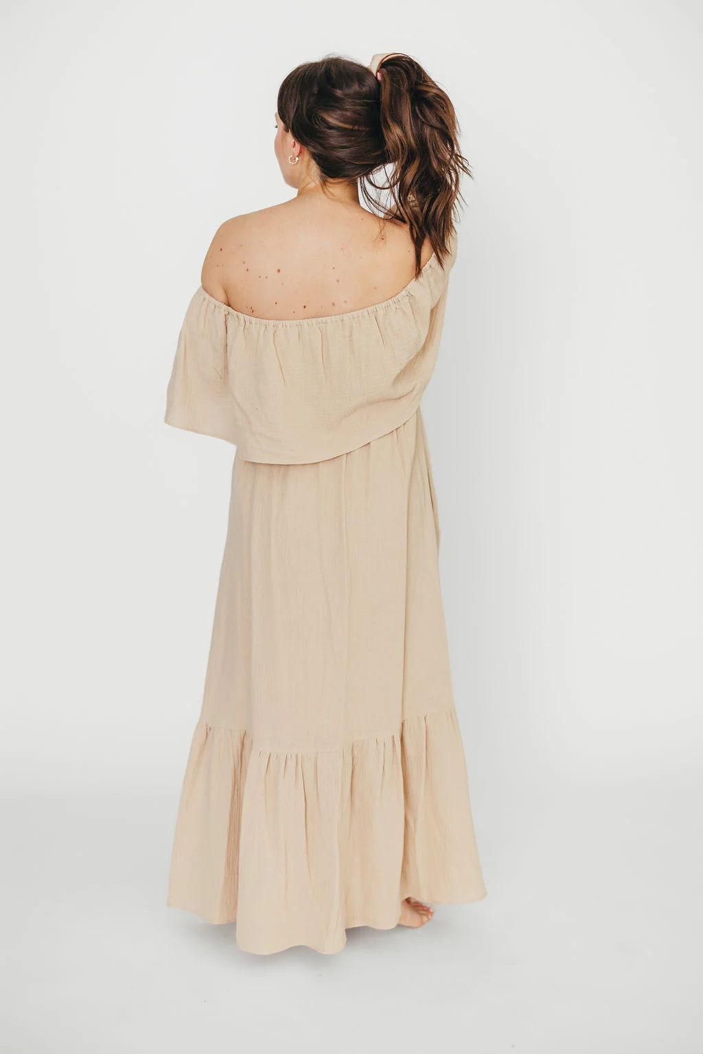 Josie 100% Cotton Maxi Dress in Beige (Lined) - Bump & Nursing Friendly *Final Sale* - Image 13