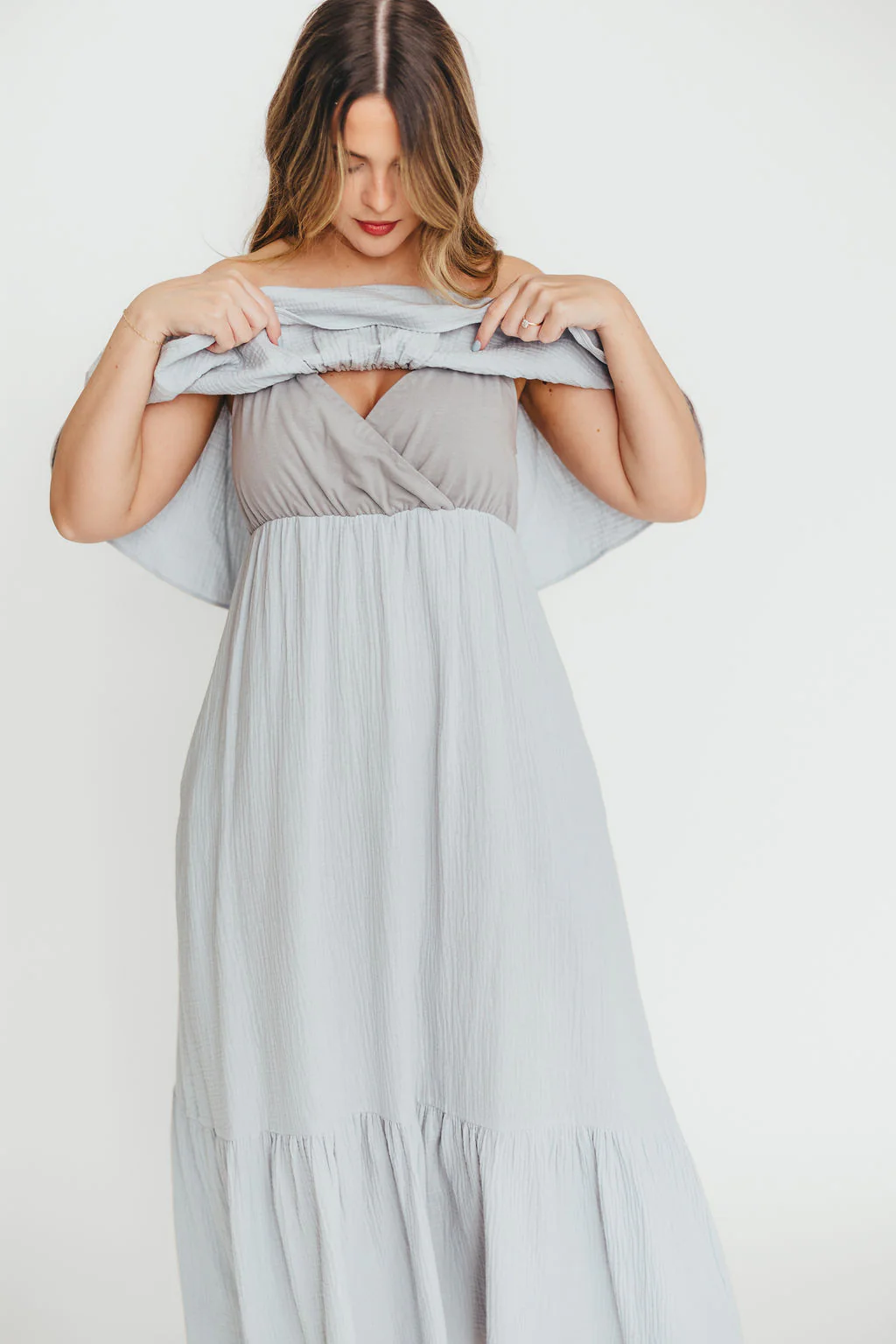 Josie 100% Cotton Maxi Dress in Cloud - Bump & Nursing Friendly - Image 10
