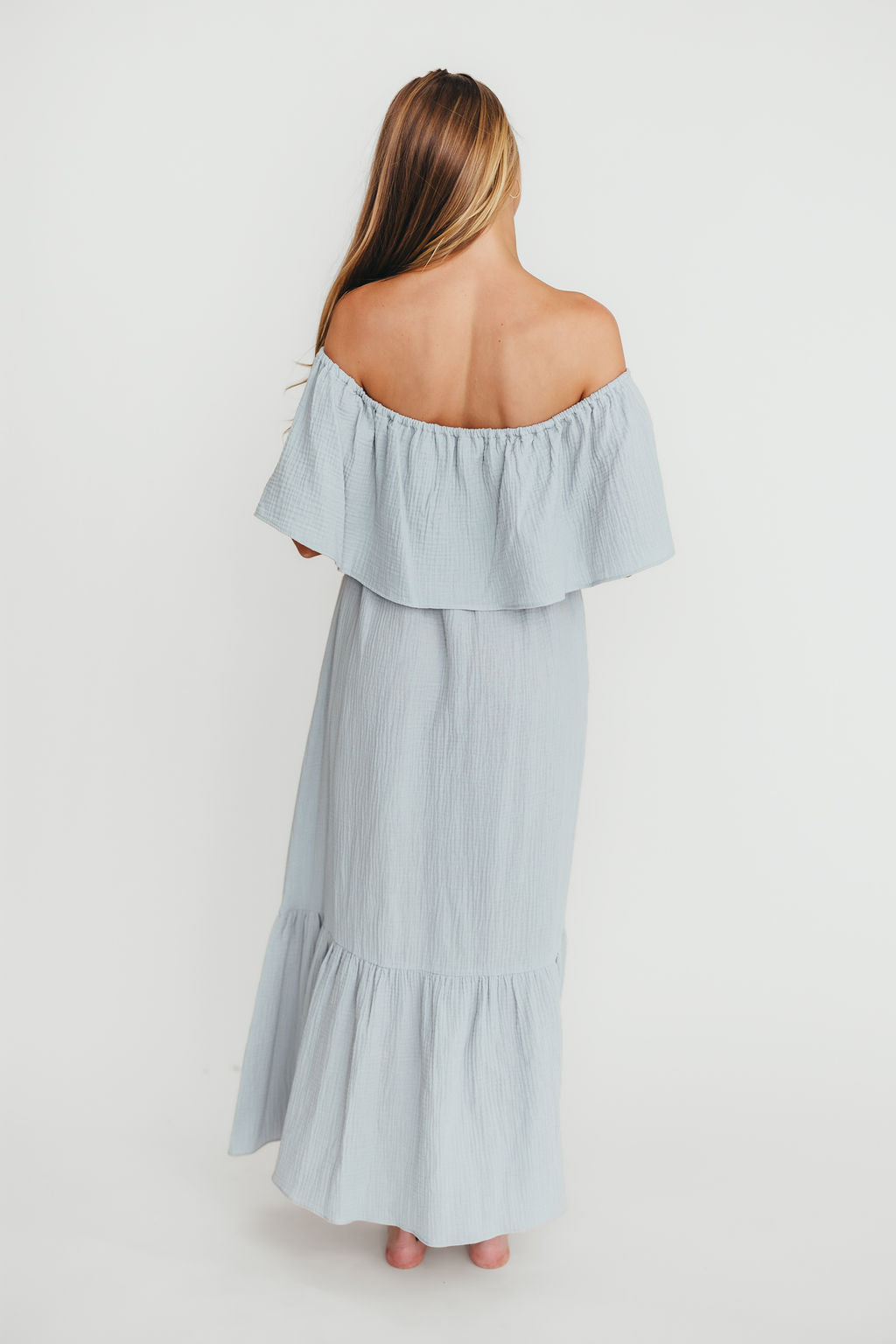 Josie 100% Cotton Maxi Dress in Cloud - Bump & Nursing Friendly - Image 13