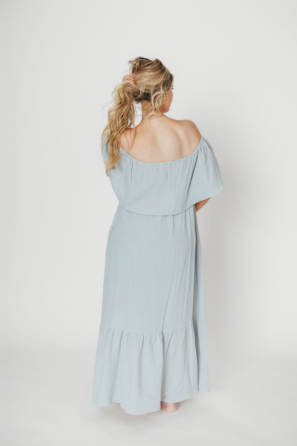 Josie 100% Cotton Maxi Dress in Cloud - Bump & Nursing Friendly - Image 16